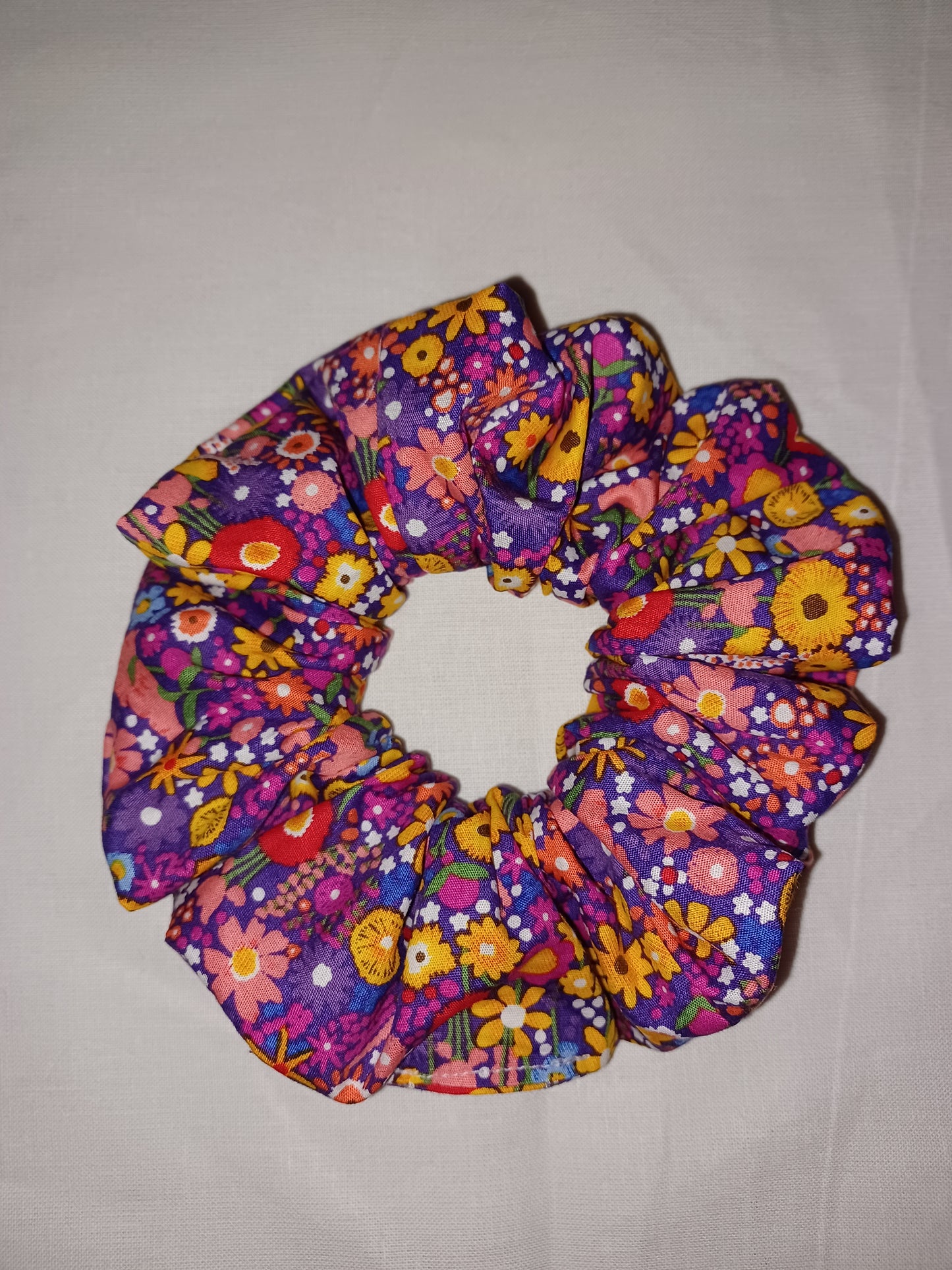 Purple summer flower xl scrunchie