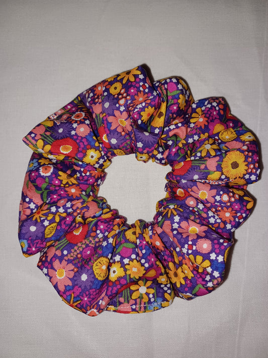 Purple summer flower xl scrunchie