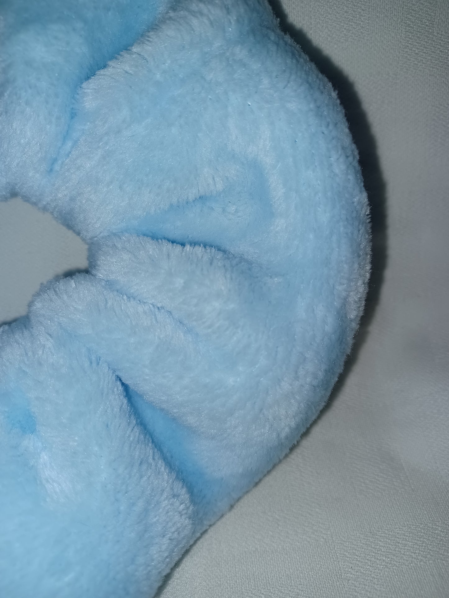 Blue fleece fur mega scrunchie