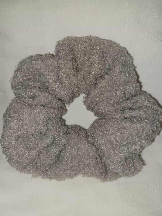 Silver teddy bear fleece xl scrunchie