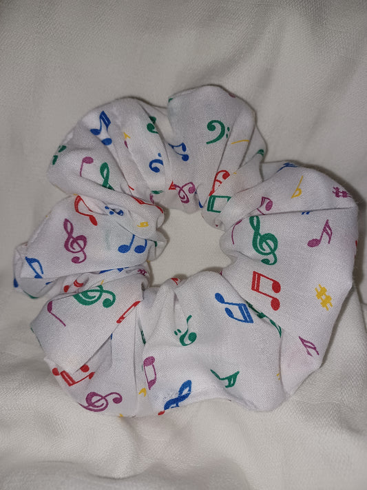 Musical rainbow notes xl scrunchie