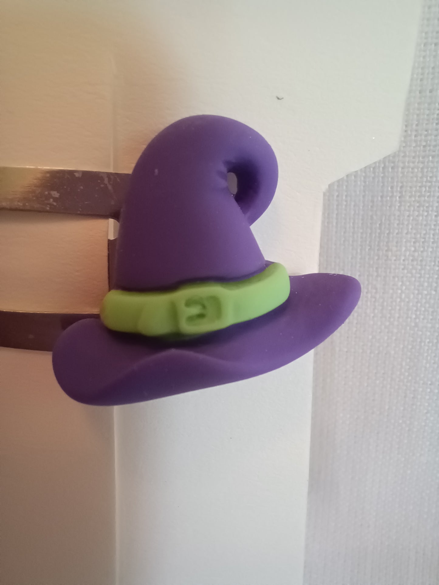 Purple witch's hat hair clips