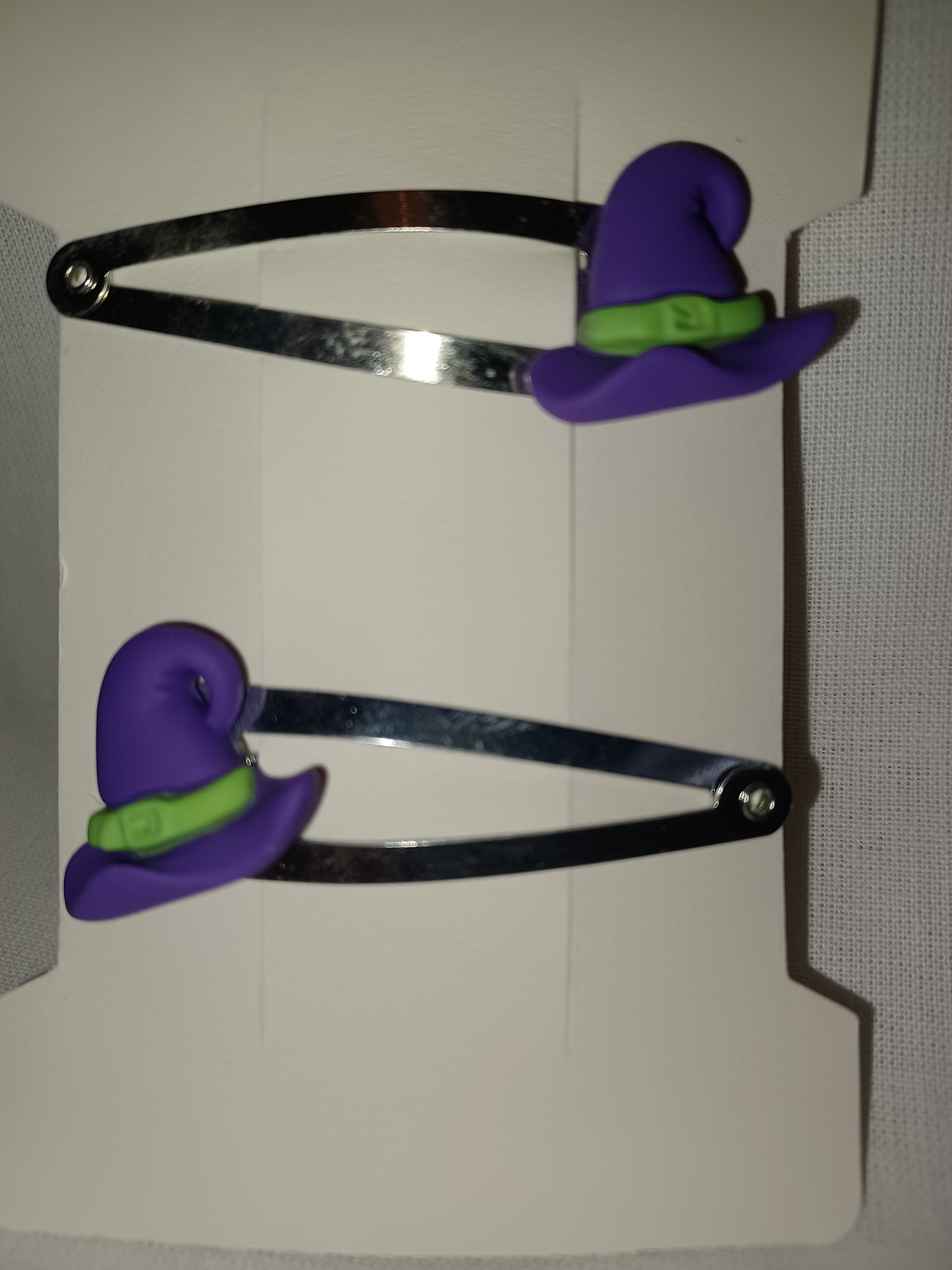 Purple witch's hat hair clips