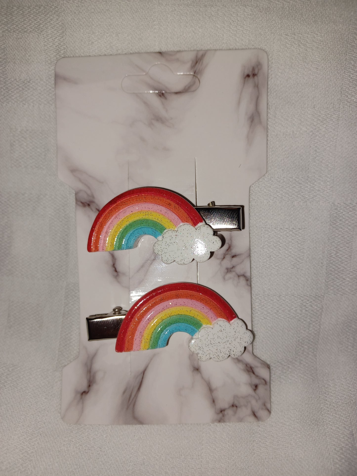 Rainbow hair slide pair