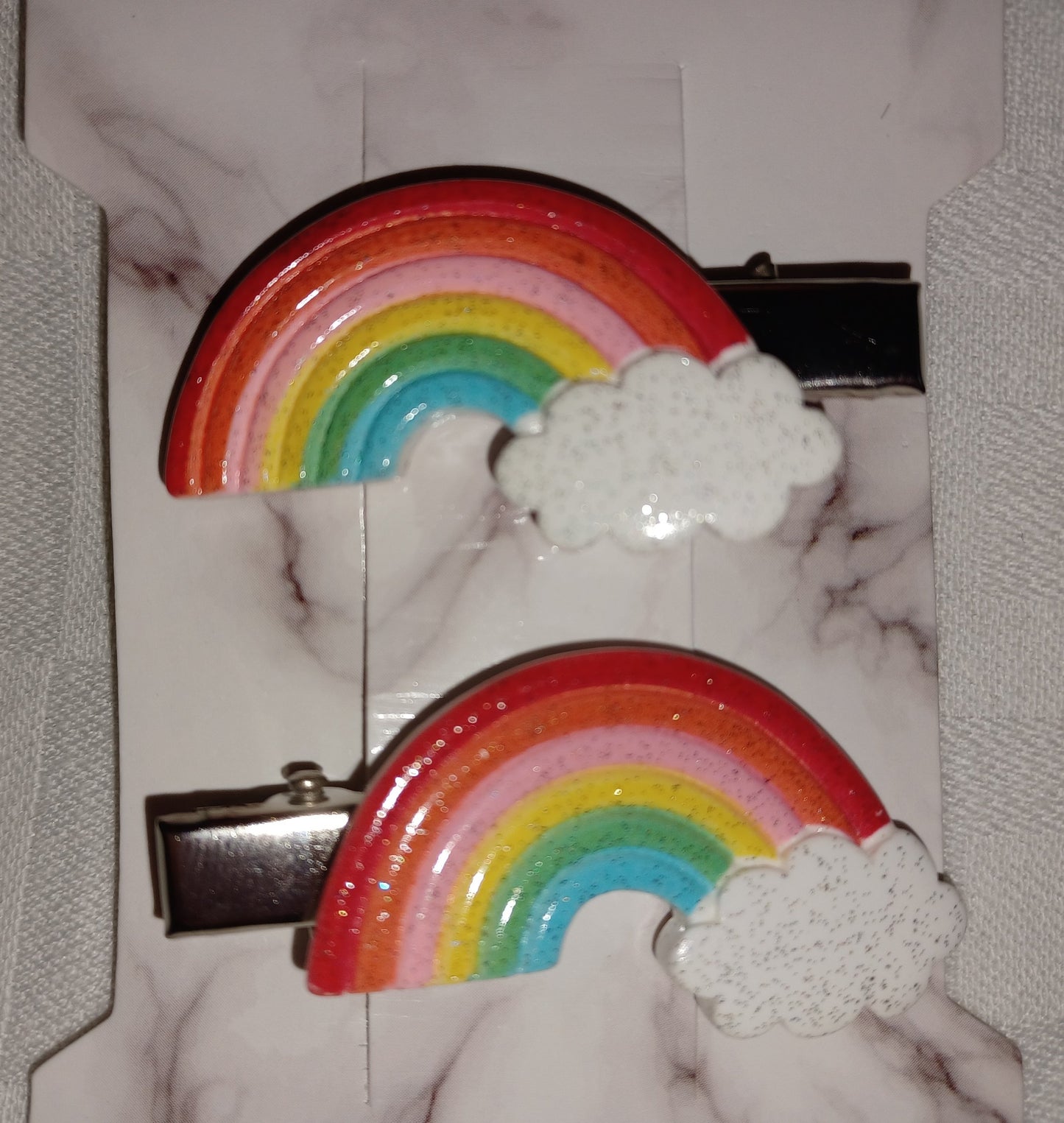 Rainbow hair slide pair