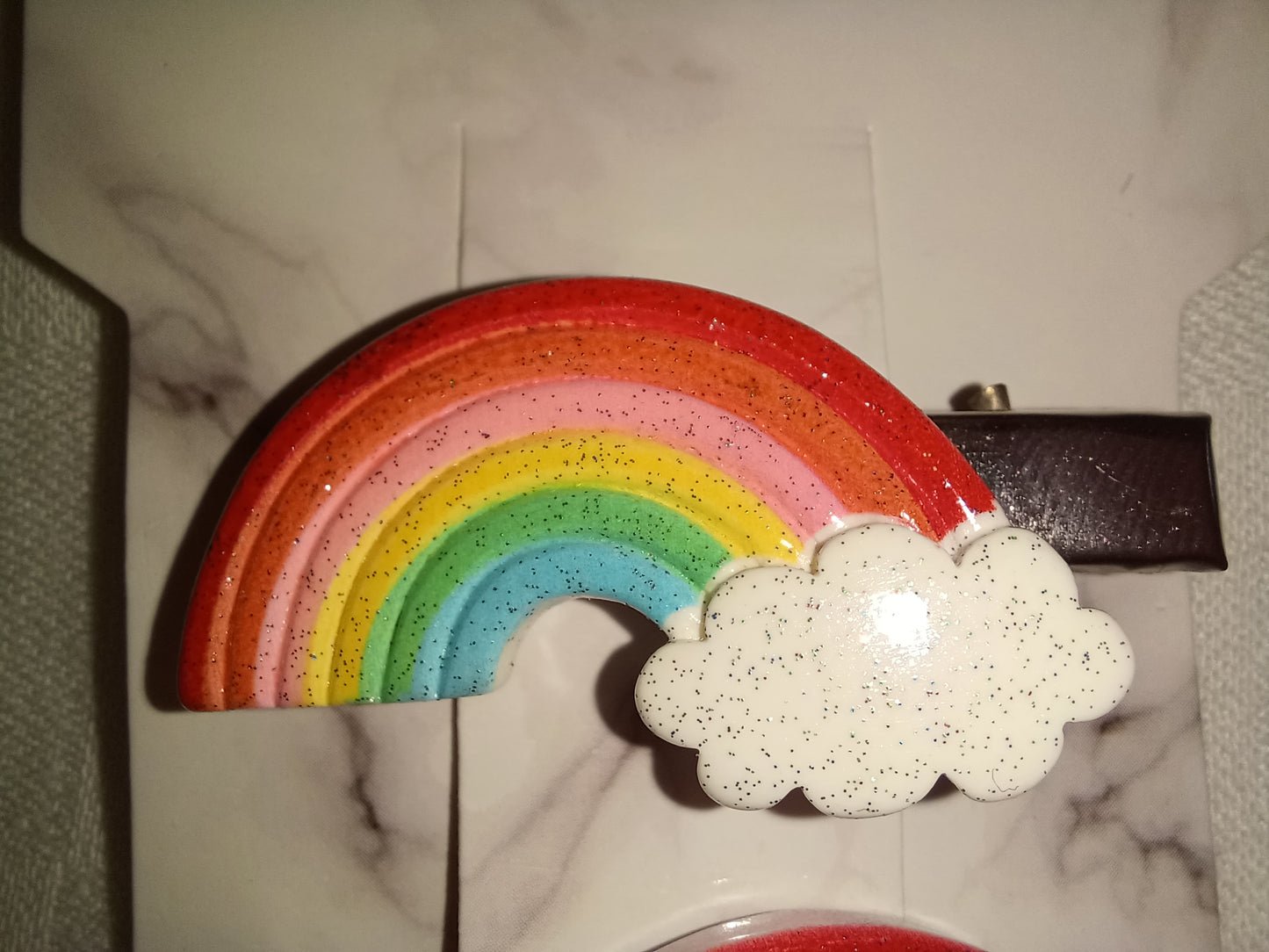 Rainbow hair slide pair