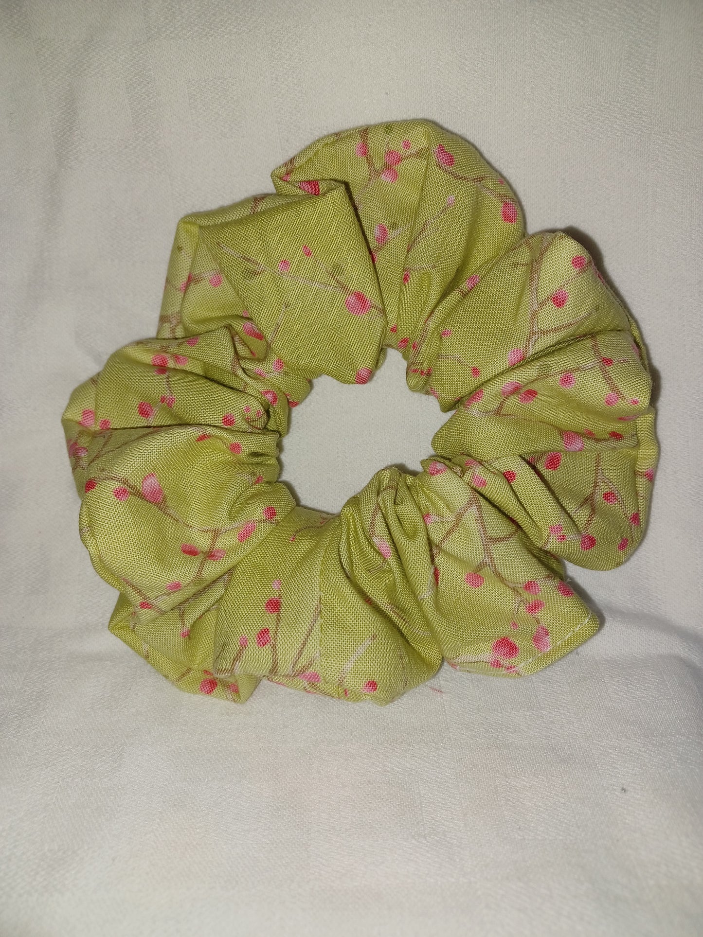 Green flower scrunchie