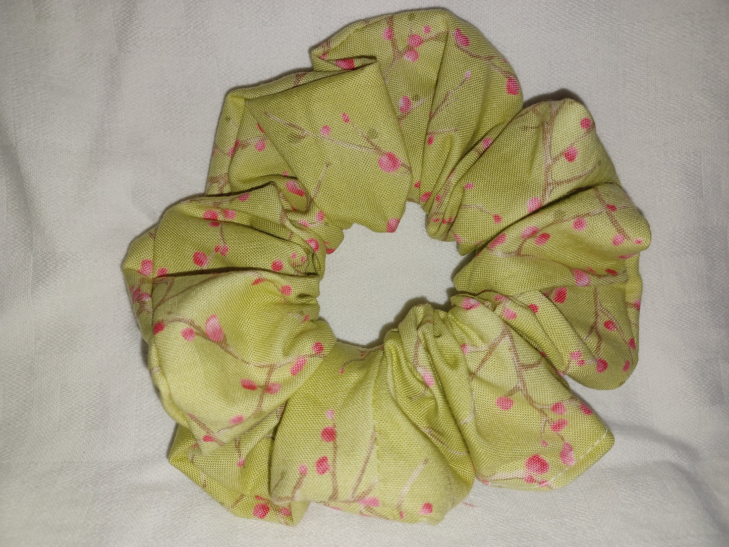 Green flower scrunchie