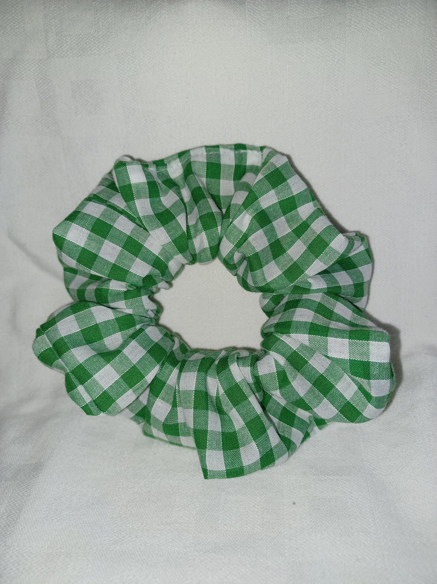 Gingham scrunchie - green