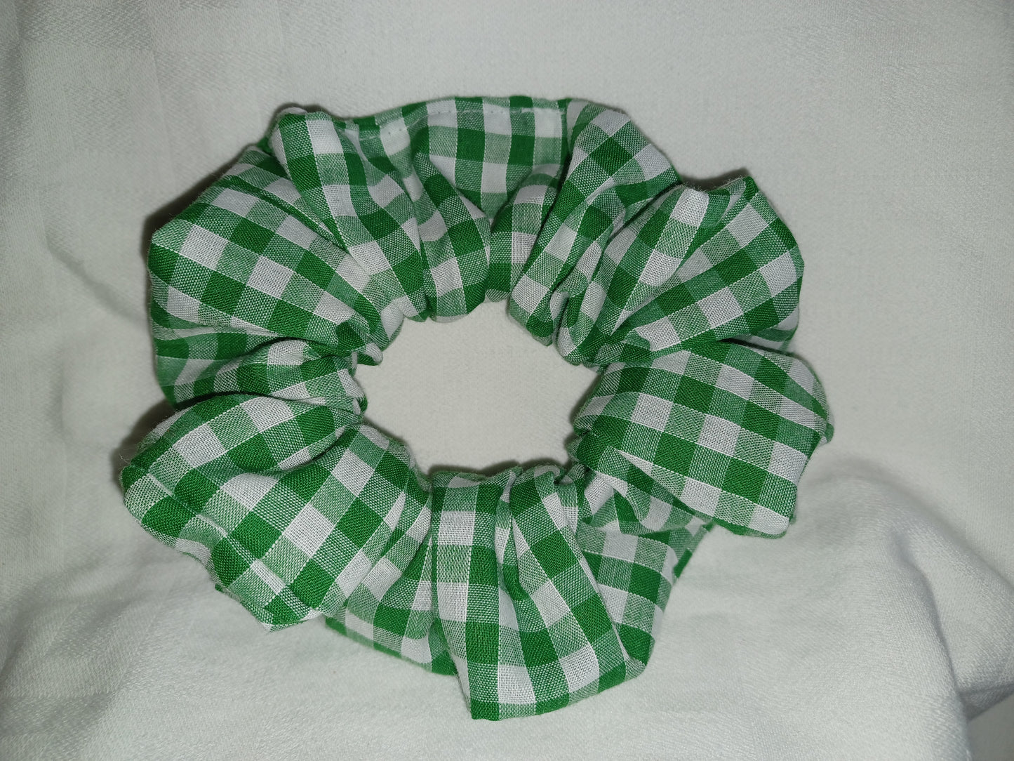 Gingham scrunchie - green