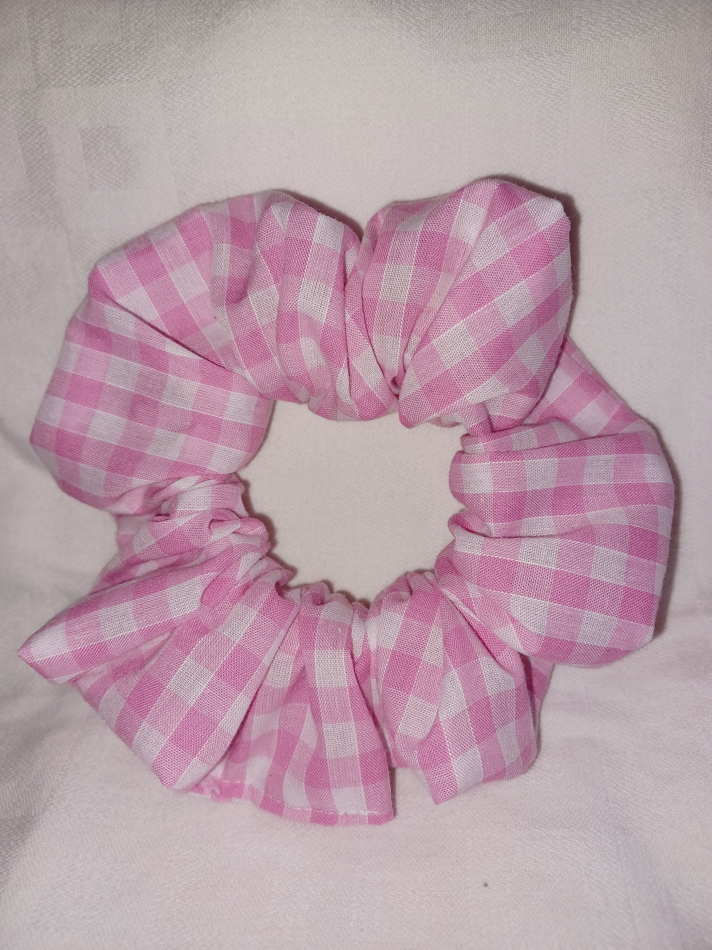 Gingham scrunchie - pink