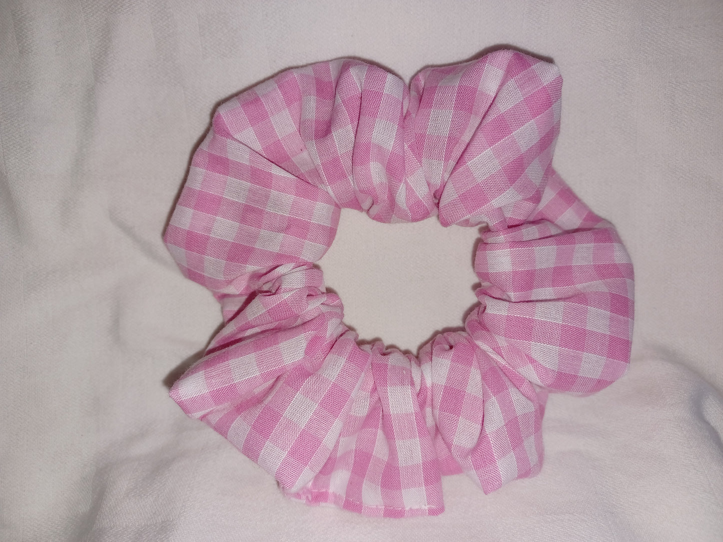 Gingham scrunchie - pink