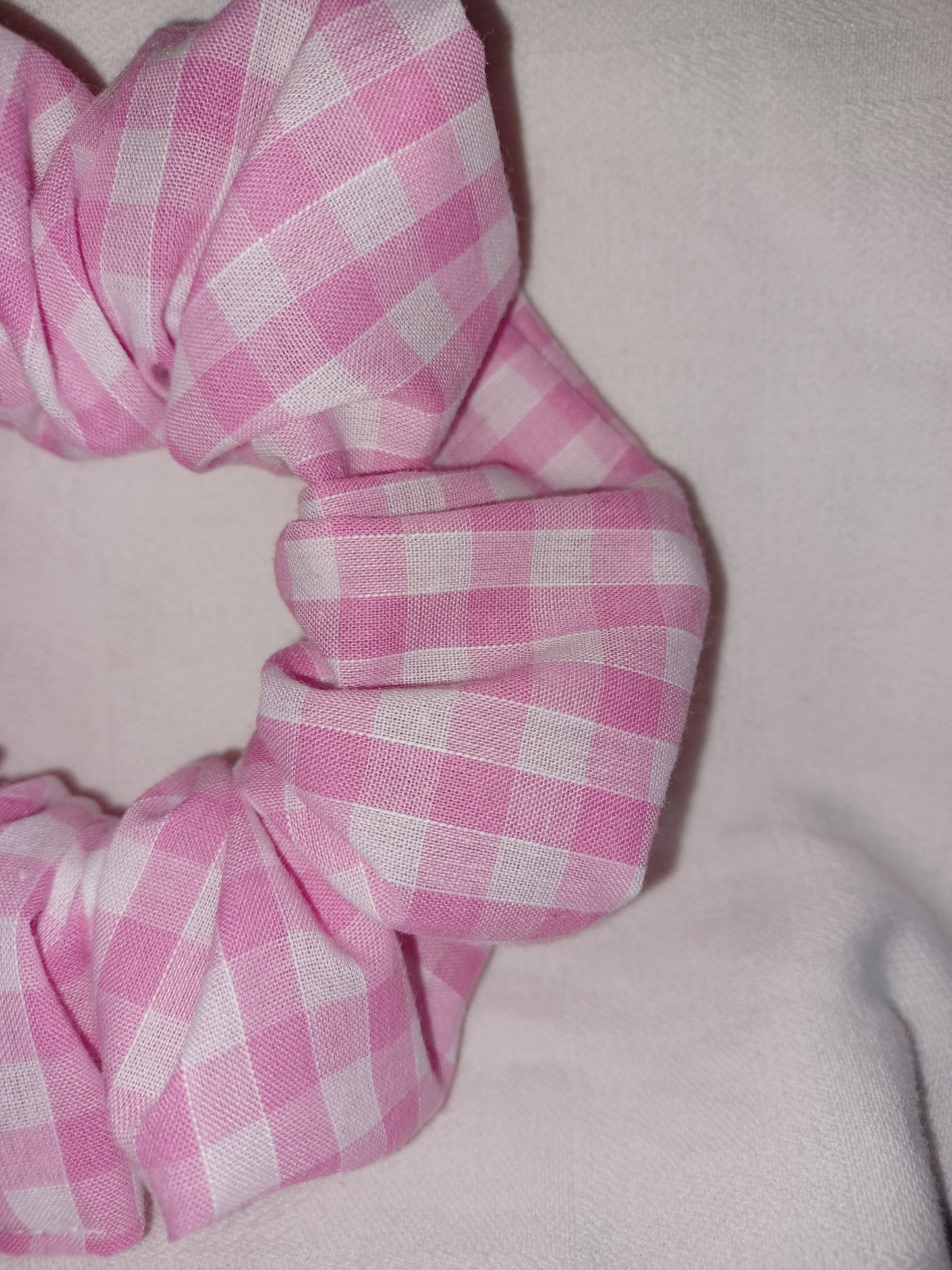 Gingham scrunchie - pink