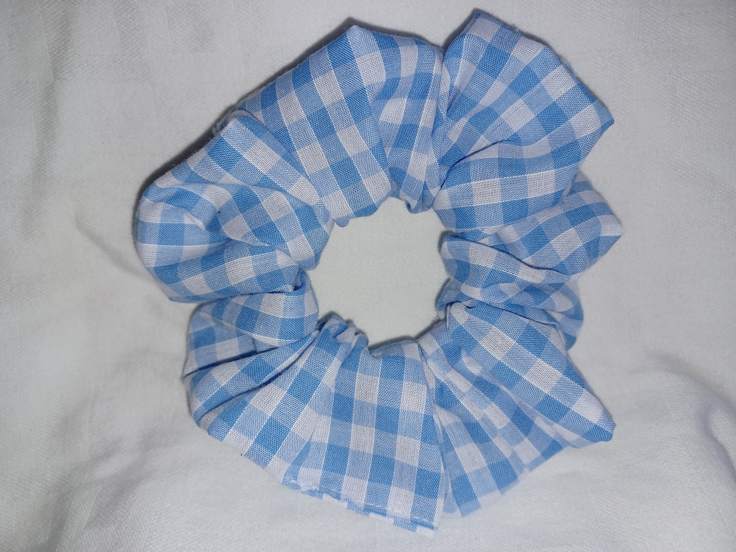 Gingham scrunchie - blue