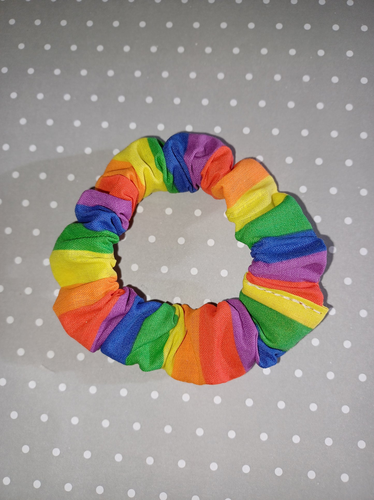 Rainbow mini scrunchie